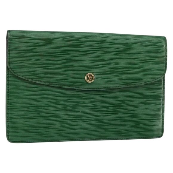 LOUIS VUITTON Epi Montaigne 27 Clutch Bag Green